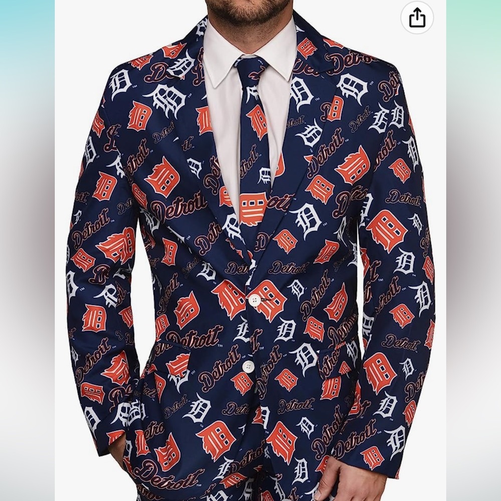 Detroit Patterned Navy Men's Blazer